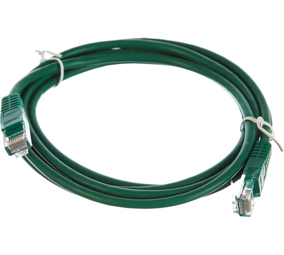 Шнур NETLAN U/UTP 4 пары, категория 5e, PVC, зеленый, 2м, 10шт. EC-PC4UD55B-BC-PVC-020-GN-10