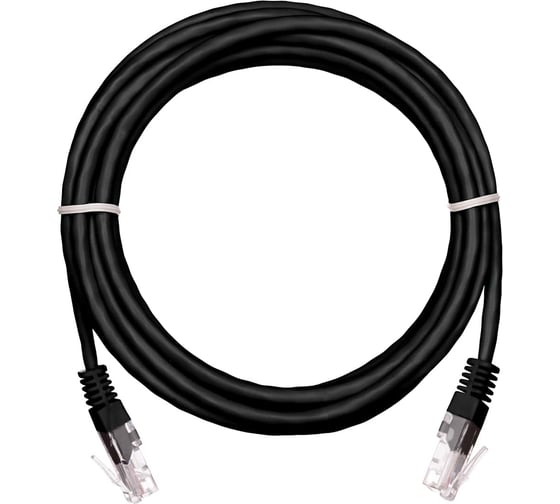 Шнур NETLAN U/UTP 4 пары, категория 5e, PVC, черный, 1м, 10шт. EC-PC4UD55B-BC-PVC-010-BK-10 1