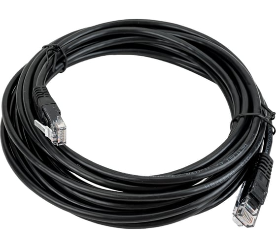 Шнур NETLAN U/UTP 4 пары, категория 5e, PVC, черный, 5м, 10 шт EC-PC4UD55B-BC-PVC-050-BK-10