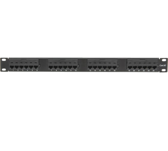 Панель NETLAN 19", 1U, 24 порта, категория 5e, RJ45/8P8C, неэкранированная, черная UEC-URP-24-UD2