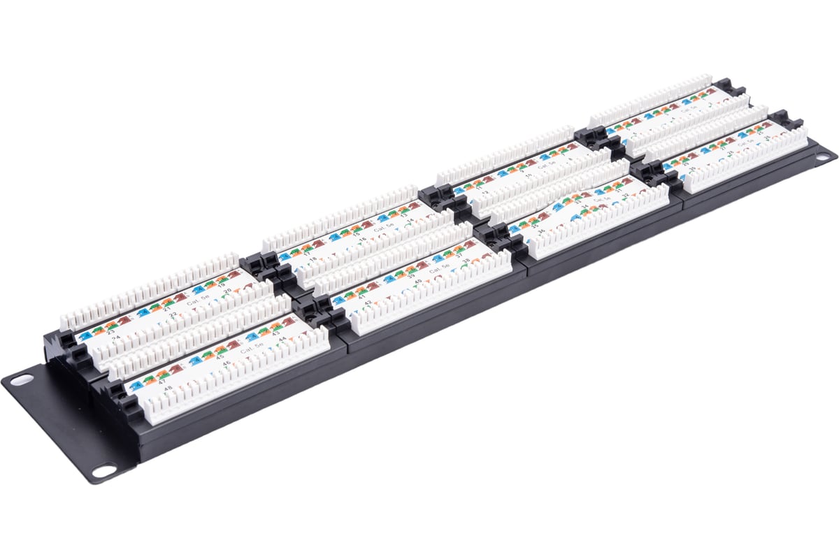 Панель NETLAN 19", 2U, 48 портов, категория 5e, RJ45/8P8C ...