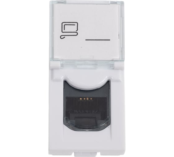 Keystone Cabeus Jack RJ-45(8P8C), 180 градусов, категория 6, безинструментный монтаж, вставка Mosaic (арт.076561) KJ-RJ45-Cat.6-180T-FP-L-22,5 1