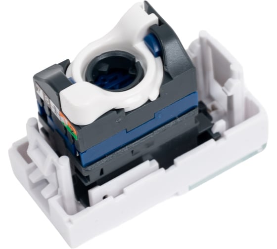 Keystone Cabeus Jack RJ-45(8P8C), 180 градусов, категория 6, безинструментный монтаж, вставка Mosaic (арт.076561) KJ-RJ45-Cat.6-180T-FP-L-22,5