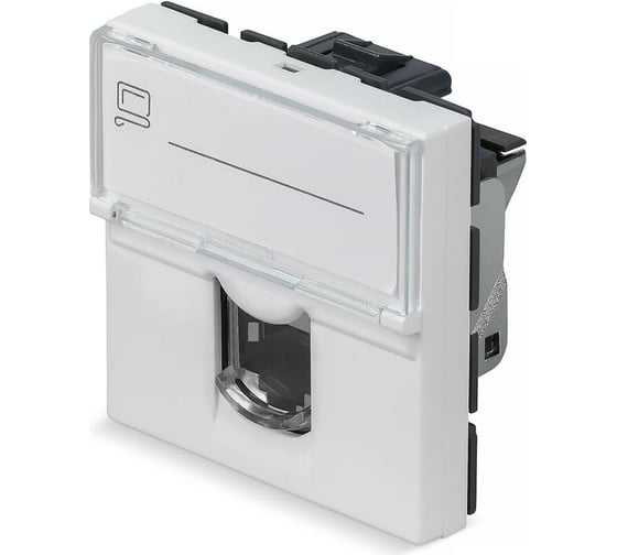 Keystone Cabeus Jack RJ-45(8P8C), 180 градусов, категория 6, экранированная, безинструментный монтаж, вставка Mosaic (арт.076566) KJ-RJ45-Cat.6-SH-180T-FP-L-45