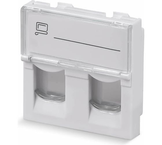 Вставка Cabeus 45x45 (Mosaic) для 2 модулей формата Keystone Jack (арт.078610) FP-L-45-2M