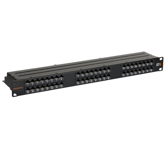 Панель NIKOMAX 19", 1U, 48 портов, черная NMC-RP48UE2-HR-1U-BK