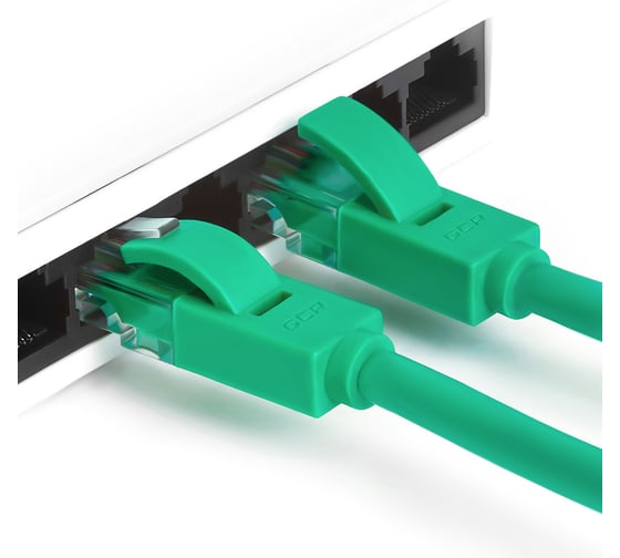 Литой LAN кабель для интернета GCR 1.0m, зеленый VIVLNIC05-1.0m