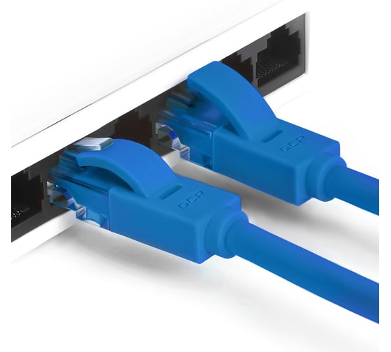 Быстрый LAN кабель для интернета GCR 0.5m, синий, литой VIVLNIC601-0.5m