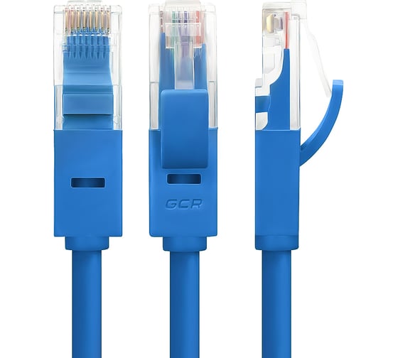 Быстрый LAN кабель для интернета GCR 0.5m, синий, литой VIVLNIC601-0.5m