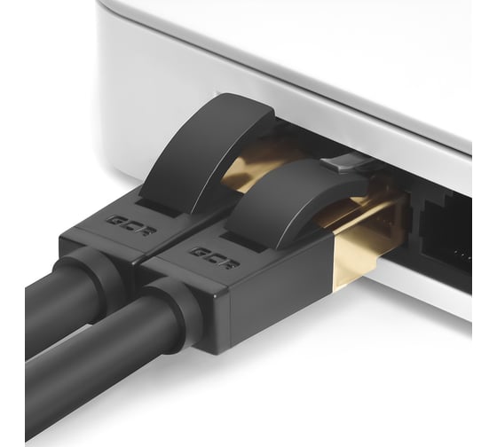 LAN кабель для интернета GCR 2.0m, черный VIVLNIC701-2.0m