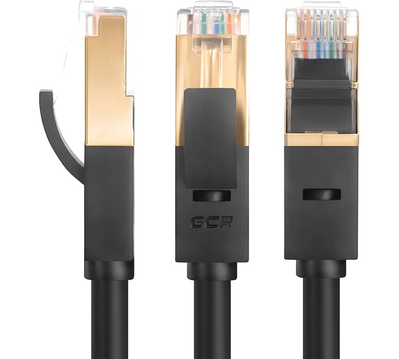 Быстрый LAN кабель для интернета GCR 5.0m, черный VIVLNICG626-5.0m