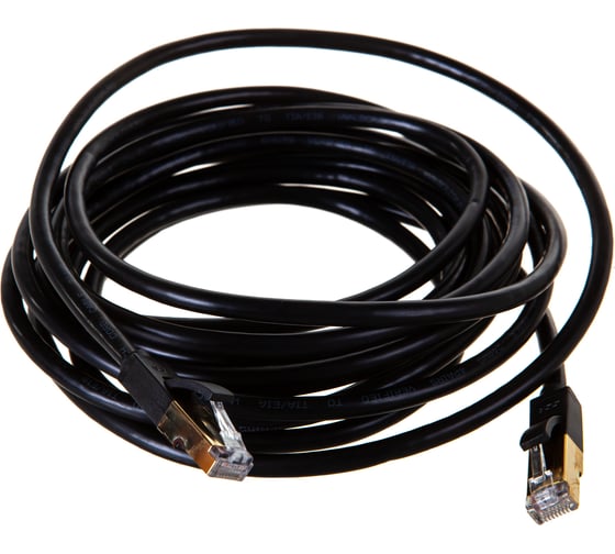 Быстрый LAN кабель для интернета GCR 5.0m, черный VIVLNICG626-5.0m