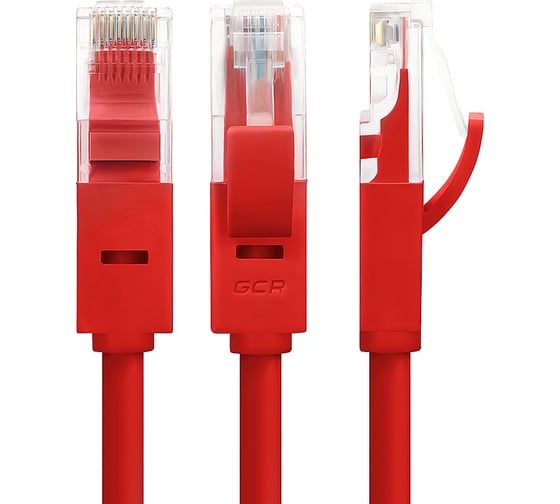 Быстрый LAN кабель для интернета GCR 0.3m, красный, литой VIVLNIC604-0.3m