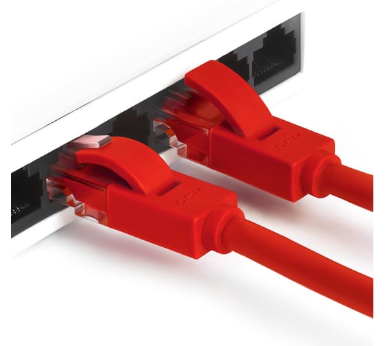 Литой LAN кабель для интернета GCR 3.0m, красный VIVLNIC04-3.0m
