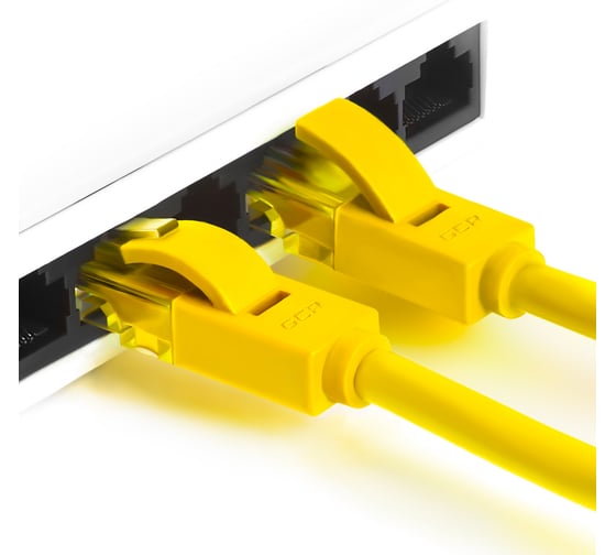 Литой LAN кабель для интернета GCR 2.0m, желтый VIVLNIC02-2.0m