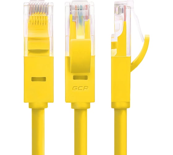 Литой LAN кабель для интернета GCR 2.0m, желтый VIVLNIC02-2.0m