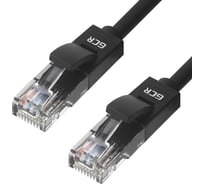 Литой LAN кабель для интернета GCR 0.3m, черный VIVLNIC06-0.3m