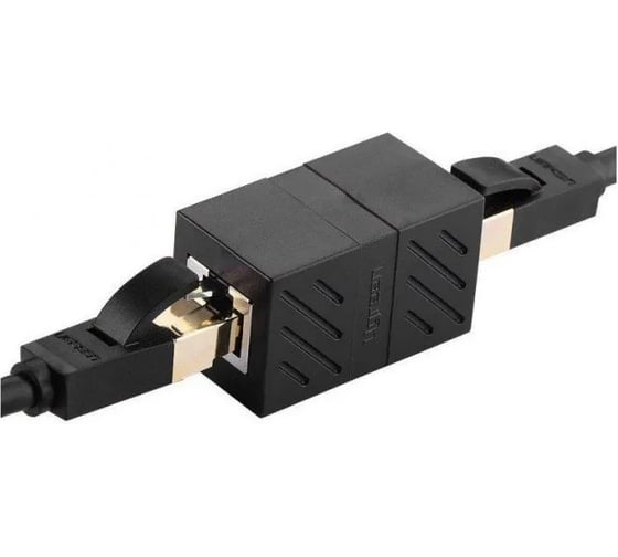 Адаптер-удлинитель для сетевого кабеля Ugreen NW114 RJ 45 Female to Female, 1 шт, цвет черный 20390