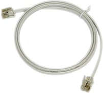 Патч-корд Hyperline телефонный PC-RJ12-RJ12-1M-WH, 1 м 18627