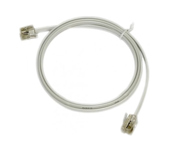 Телефонный патч-корд Hyperline, PC-RJ12-RJ12-2M-WH, 2 м 18629 1