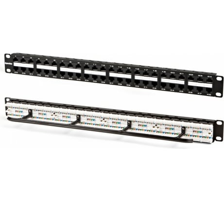 Патч-панель высокой плотности Hyperline, PPHD-19-48-8P8C-C5e-110D, 19, 1U, 48 портов RJ-45, категория 5e, Dual IDC 32809