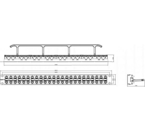 Патч-панель высокой плотности Hyperline, PPHD-19-48-8P8C-C5e-110D, 19, 1U, 48 портов RJ-45, категория 5e, Dual IDC 32809