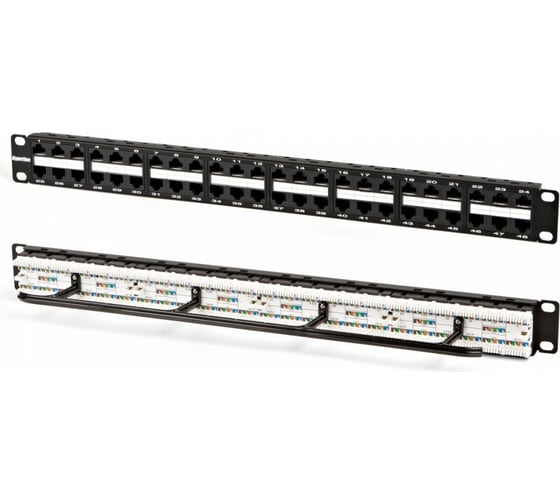 Патч-панель высокой плотности Hyperline, PPHD-19-48-8P8C-C6-110D, 19", 1U, 48 портов RJ-45, категория 6, Dual IDC 38970
