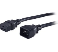 Кабель питания Hyperline, PWC-IEC19-IEC20-3.0-BK, IEC 320 C19 - IEC 320 C20, 3x1.5мм2, 16A, прямая вилка, 3 м, 43795