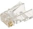 Разъем под витую пару Hyperline, PLUG-8P8C-U-C6-100, RJ-45, 8P8C, категория 6, 50 микродюймов, универсальный, для одножильного и многожильного кабеля, 100 шт, 49367 3