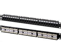 Патч-панель Hyperline, PP-19-24-6P4C-C2, 19", 1U, 24xRJ-12, телефонная, 16137