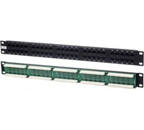 Патч-панель Hyperline PP-19-50-8P8C-C5-110D, 19", 1U, 50 портов RJ-45, категория 5, Dual IDC, компактная раскладка, 2 пары на порт 1,2,3,6, 20341