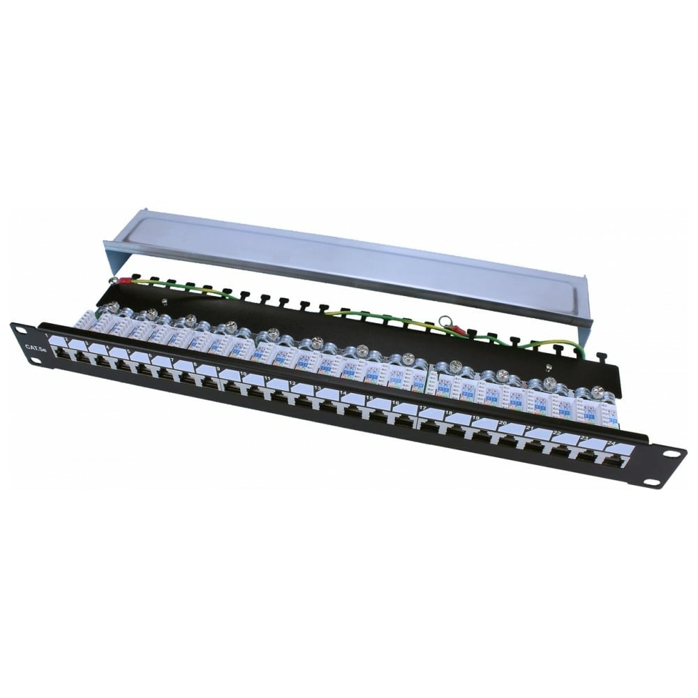 Патч-панель Hyperline, PP3-19-24-8P8C-C5E-SH-110D, 19", 1U, 24 порта RJ ...
