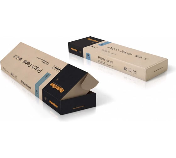 Патч-панель Hyperline, PP3-19-24-8P8C-C6-110D, 19", 1U, 24 порта RJ-45, категория 6, Dual IDC, ROHS, цвет черный, задний кабельный организатор в комплекте, 246107