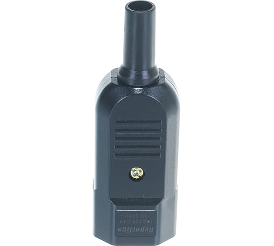 Разъем Hyperline, CON-IEC320C14, IEC 60320 C14, 220В, 10A, на кабель, плоские выступающие штыревые контакты в пластиковом обрамлении, прямой, 47998