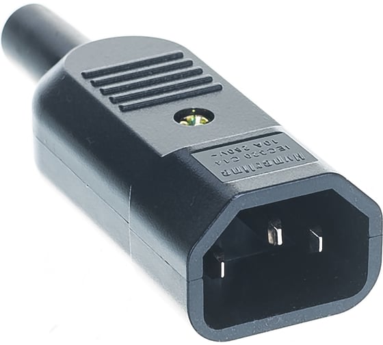 Разъем Hyperline, CON-IEC320C14, IEC 60320 C14, 220В, 10A, на кабель, плоские выступающие штыревые контакты в пластиковом обрамлении, прямой, 47998
