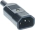Разъем Hyperline, CON-IEC320C14, IEC 60320 C14, 220В, 10A, на кабель, плоские выступающие штыревые контакты в пластиковом обрамлении, прямой, 47998 3