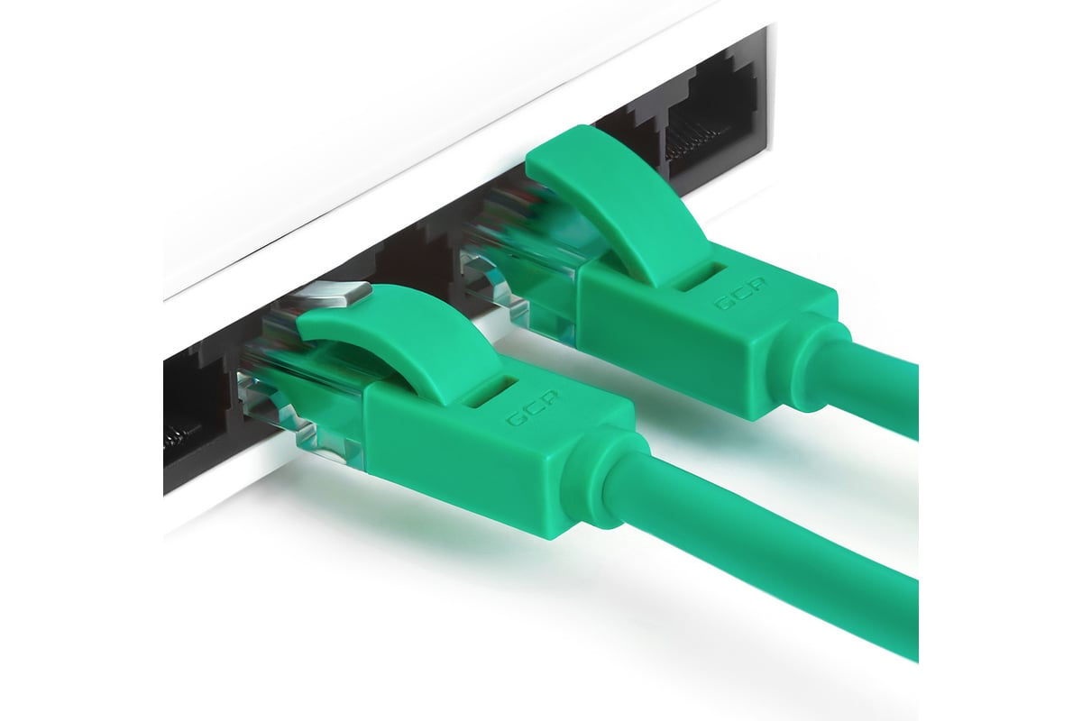 Литой LAN кабель для интернета GCR 0.5m, зеленый VIVLNIC05-0.5m ...
