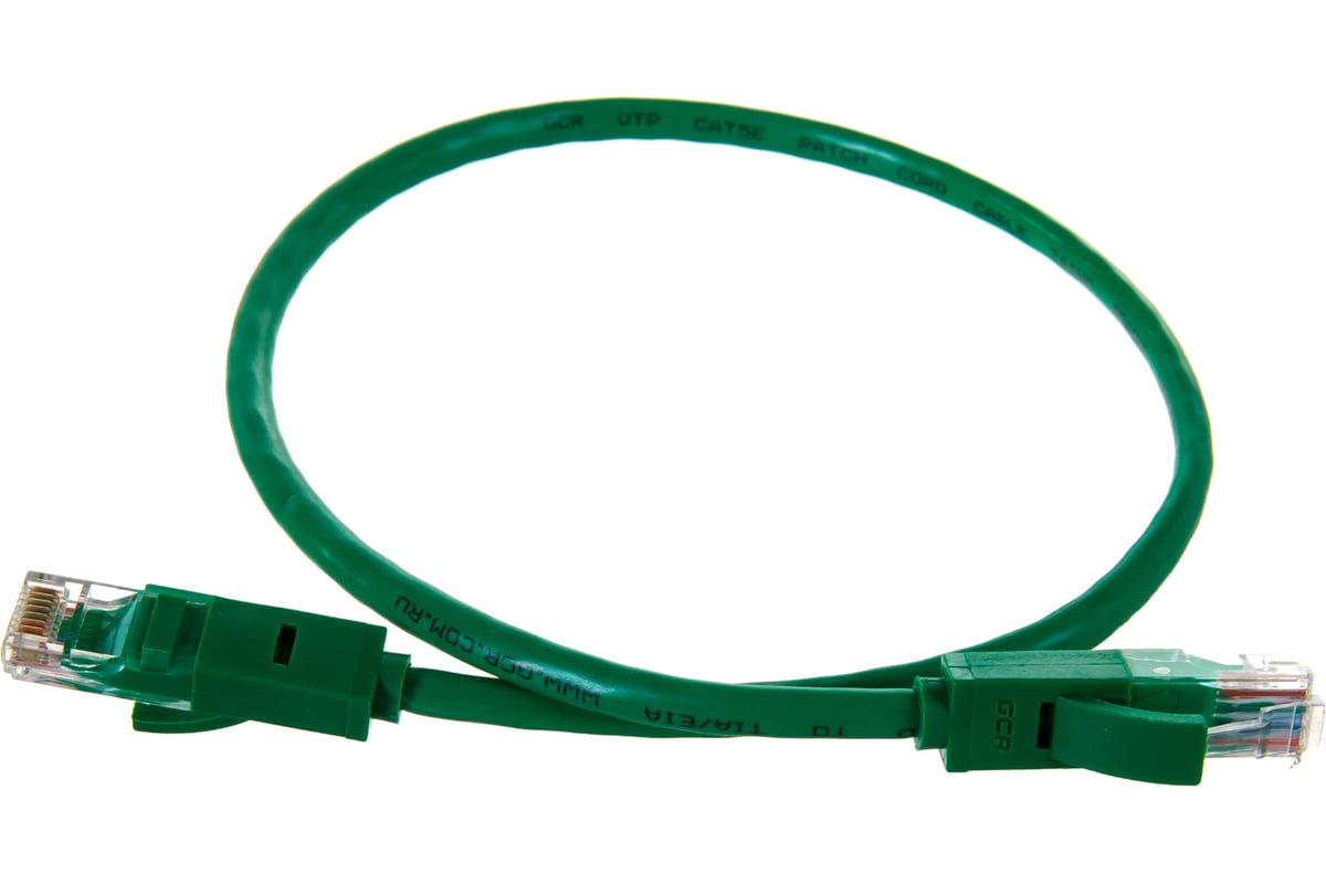 Литой LAN кабель для интернета GCR 0.5m, зеленый VIVLNIC05-0.5m ...