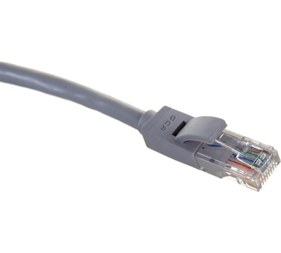 Быстрый LAN кабель для интернета GCR 5.0m, серый, литой LNC603-5.0m