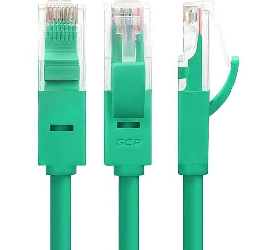 Литой LAN кабель для интернета GCR 3.0m, зеленый VIVLNIC05-3.0m