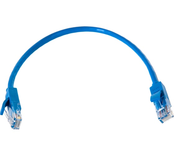 Литой LAN кабель для интернета GCR 0.3m, синий VIVLNIC01-0.3m