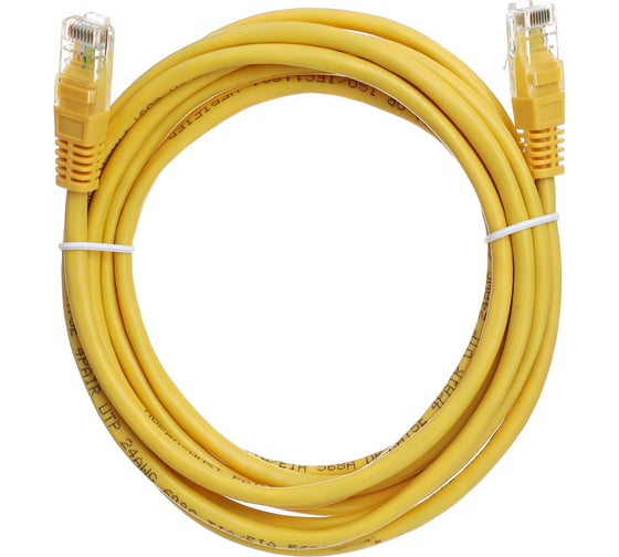 Патчкорд AOpen/Qust литой UTP кат.5е 3м желтый ANP511-3M-Y