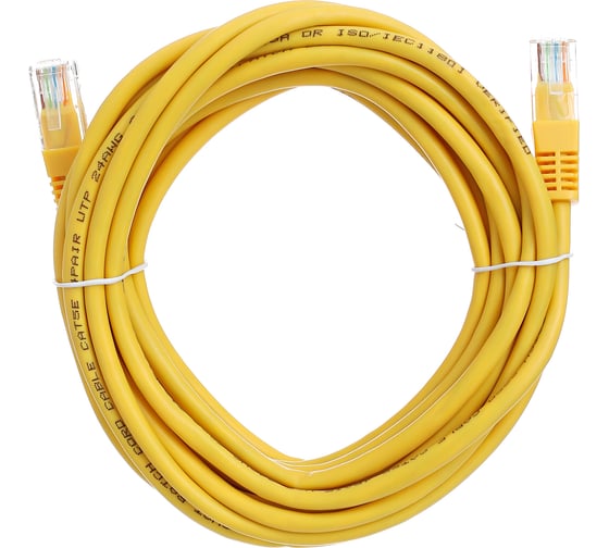 Патчкорд литой AOpen/Qust UTP кат.5е 5м желтый ANP511-5M-Y