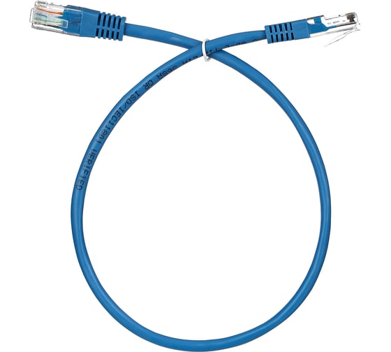 Патчкорд AOpen/Qust литой UTP кат.5е 0,5м синий ANP511-0.5M-B