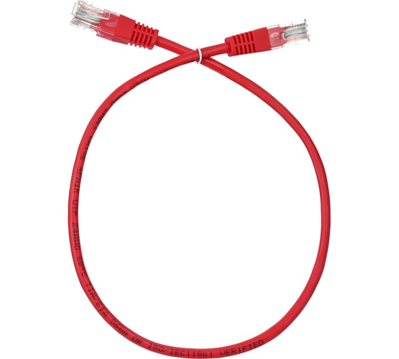 Патчкорд AOpen/Qust литой UTP кат.5е 0,5м красный ANP511-0.5M-R
