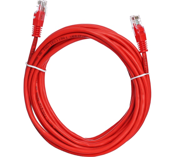Патчкорд AOpen/Qust литой UTP кат.5е 5м красный ANP511-5M-R