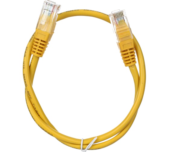 Патчкорд AOpen/Qust литой UTP кат.5е 0,5м желтый ANP511-0.5M-Y