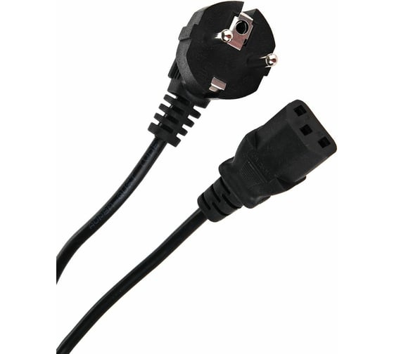 Компьютерный кабель AOpen/Qust розетка 220V угловая Евровилка VDE 3G*0,5mm2 Aopen ACE021-1.8M 1