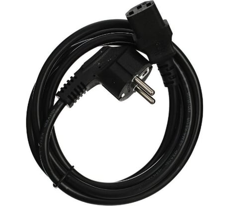 Кабель компьютер-розетка VCOM 220V, угловая евровилка, VDE 3G*1mm2 CE021-CU1.0-1.8M