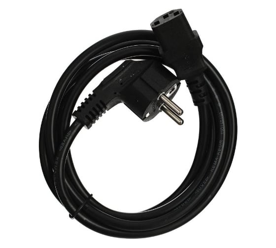 Кабель компьютер-розетка VCOM 220V, угловая евровилка, VDE 3G*1mm2 CE021-CU1.0-1.8M 1